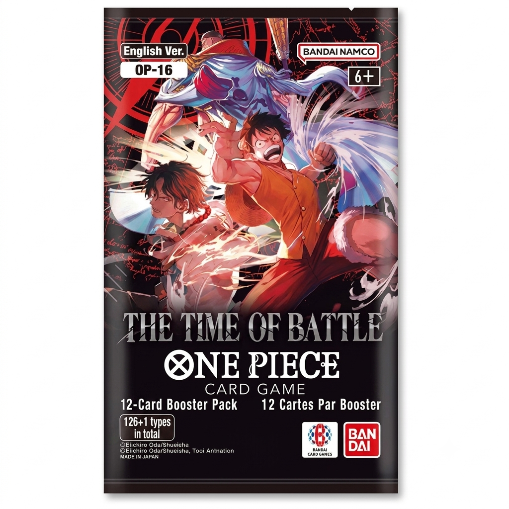 BANDAI Op 16 Box Inglese 24 Buste per Gioco di Carte One Piece The Time of Battle